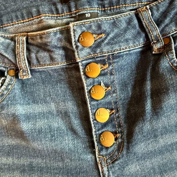D. Jeans Women Denim Size 10 Ankle Skinny Button Fly Medium Dark Color Blue - Picture 3 of 4
